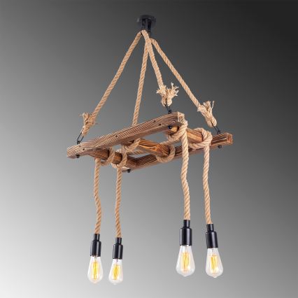 Lustre suspenso por cabo EREBOS 4xE27/40W/230V castanho
