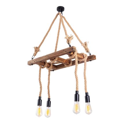 Lustre suspenso por cabo EREBOS 4xE27/40W/230V castanho
