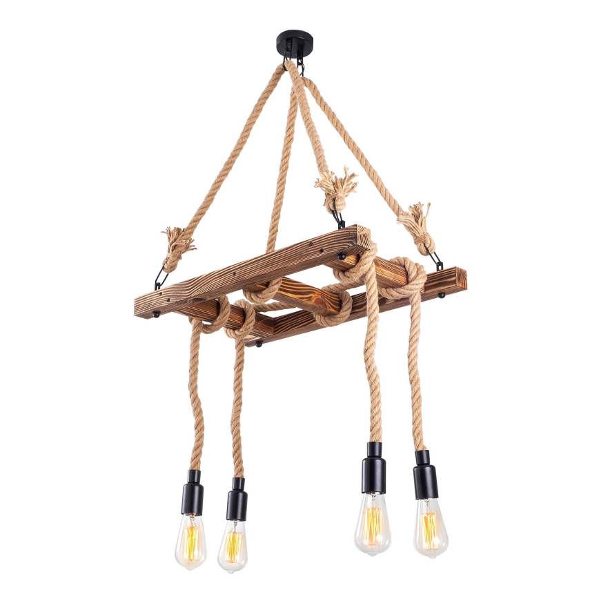 Lustre suspenso por cabo EREBOS 4xE27/40W/230V castanho