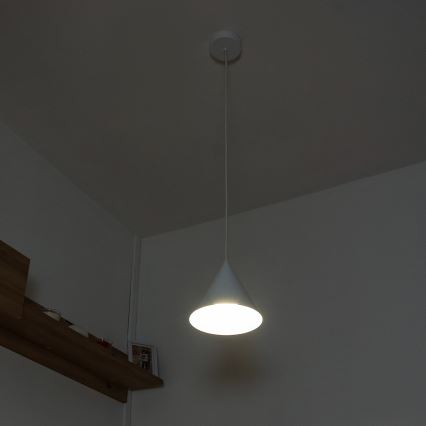 Lustre suspenso por cabo ETNA 1xE27/15W/230V diâmetro 18,5 cm branco