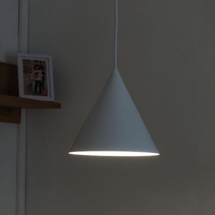 Lustre suspenso por cabo ETNA 1xE27/15W/230V diâmetro 18,5 cm branco