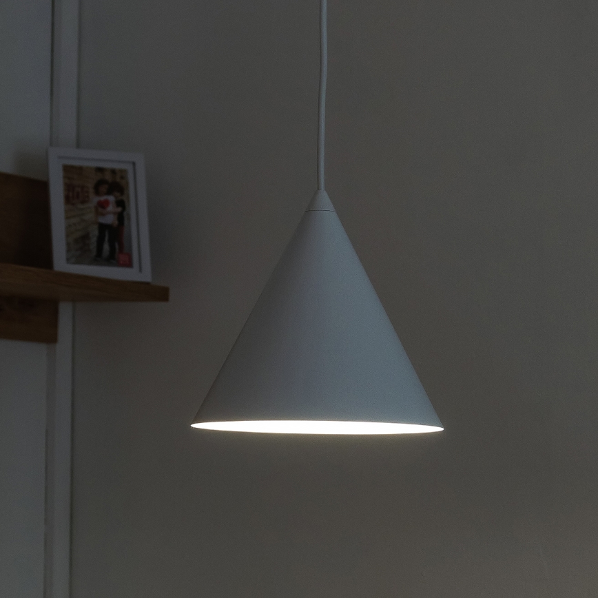 Lustre suspenso por cabo ETNA 1xE27/15W/230V diâmetro 18,5 cm branco