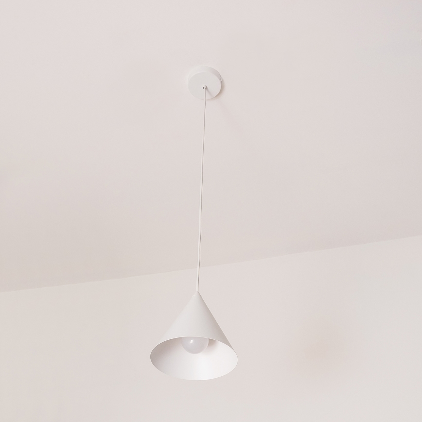 Lustre suspenso por cabo ETNA 1xE27/15W/230V diâmetro 18,5 cm branco