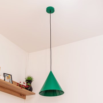 Lustre suspenso por cabo ETNA 1xE27/15W/230V, diâmetro 25 cm, verde
