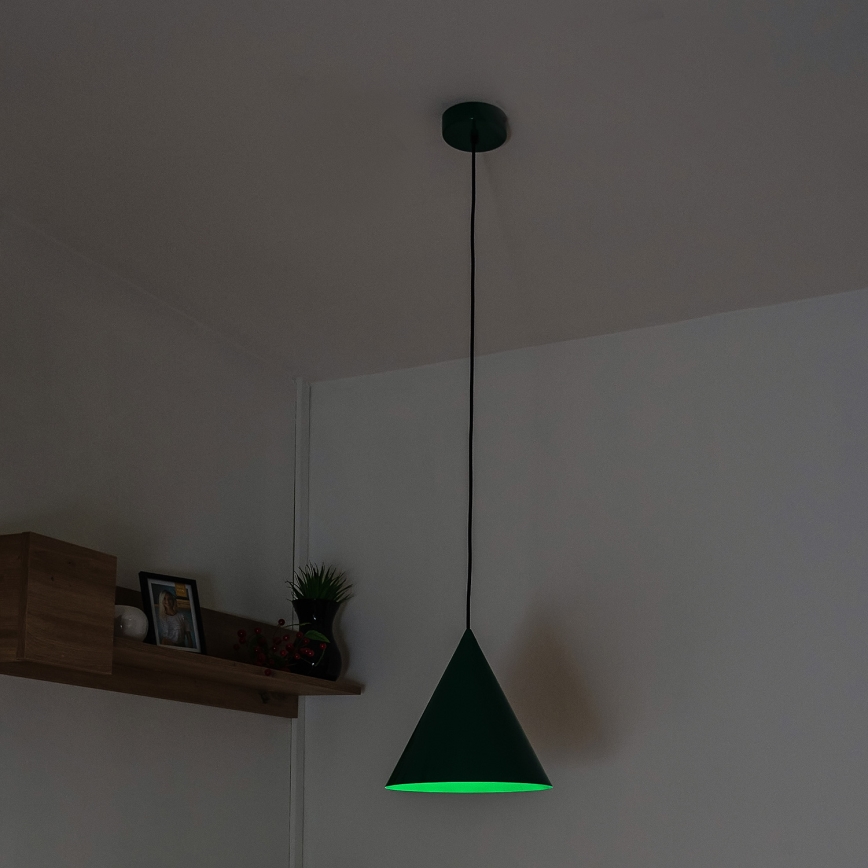 Lustre suspenso por cabo ETNA 1xE27/15W/230V, diâmetro 25 cm, verde