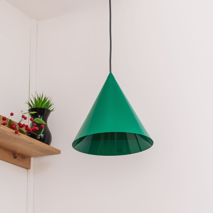 Lustre suspenso por cabo ETNA 1xE27/15W/230V, diâmetro 25 cm, verde