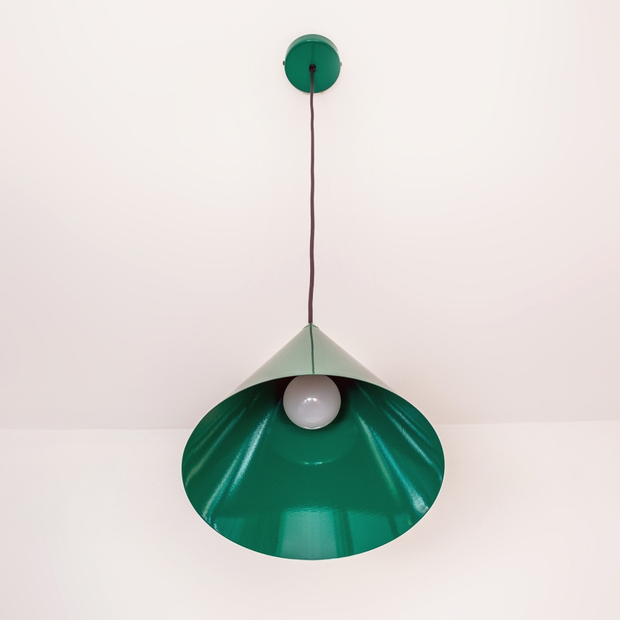 Lustre suspenso por cabo ETNA II 1xE27/15W/230V, diâmetro 25 cm, verde