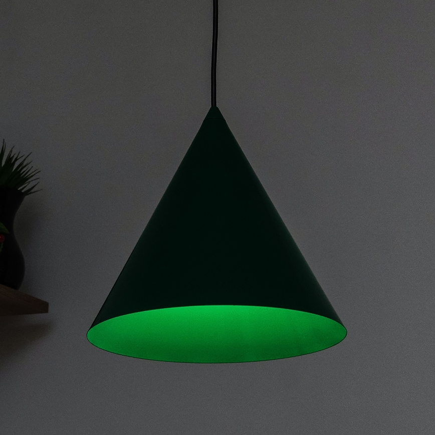 Lustre suspenso por cabo ETNA II 1xE27/15W/230V, diâmetro 25 cm, verde