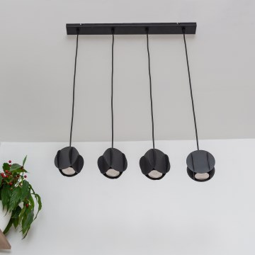 Lustre suspenso por cabo GAMBIT 4xGU10/10W/230V preto