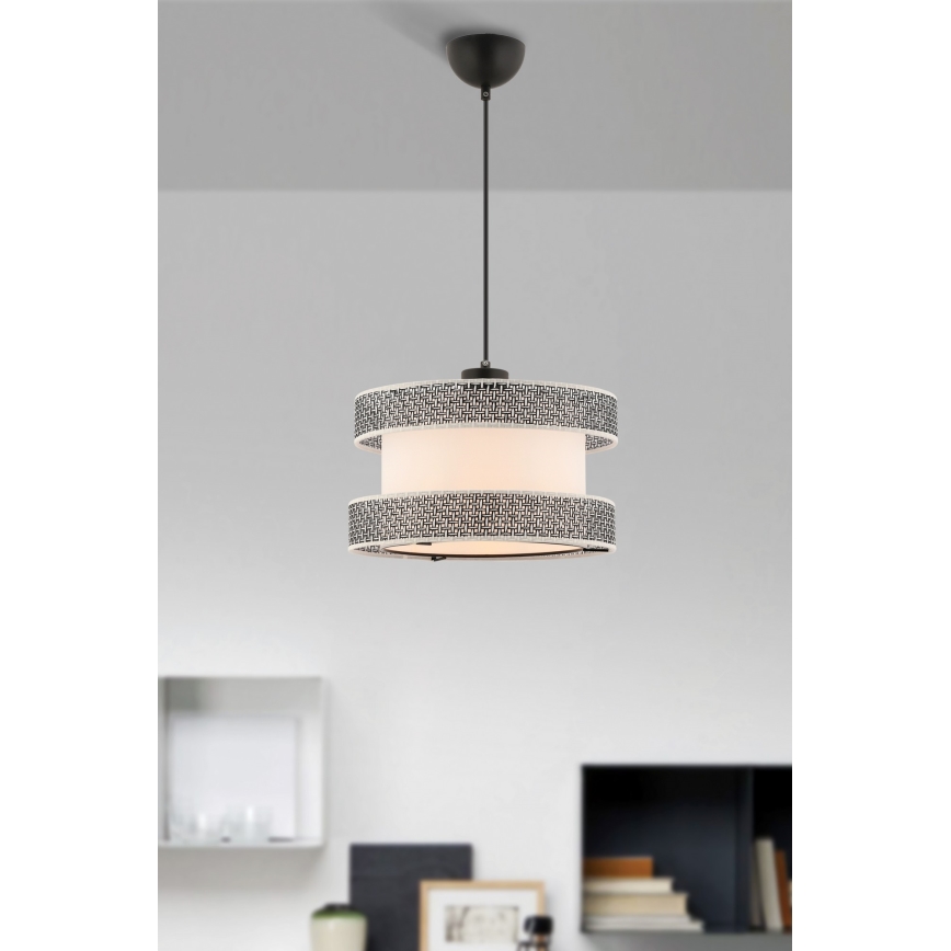 Lustre suspenso por cabo HALO 1xE27/60W/230V creme/cinza