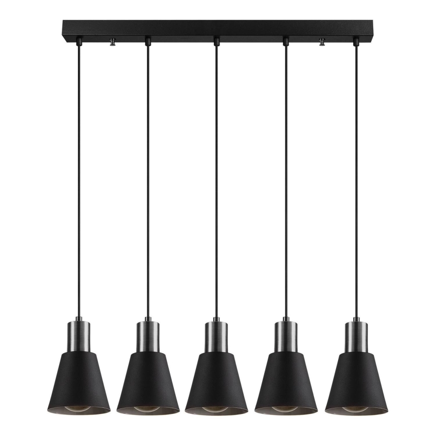 Lustre suspenso por cabo KEM 5xE27/40W/230V, preto