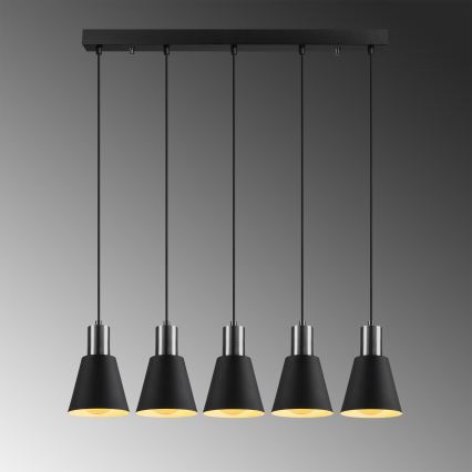 Lustre suspenso por cabo KEM 5xE27/40W/230V, preto
