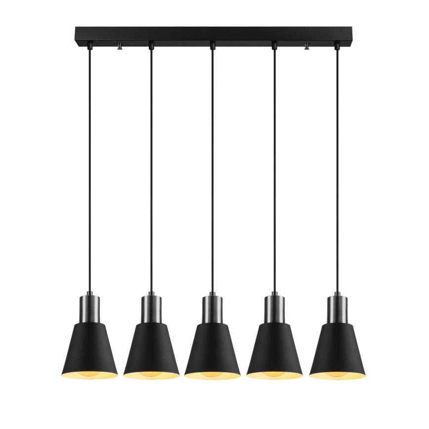 Lustre suspenso por cabo KEM 5xE27/40W/230V, preto