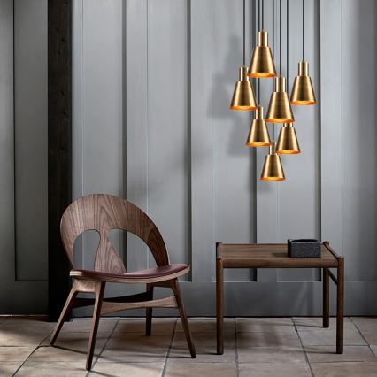 Lustre suspenso por cabo KEM 7xE27/40W/230V dourado