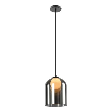 Lustre suspenso por cabo KLEA 1xG9/15W/230V preto fumado