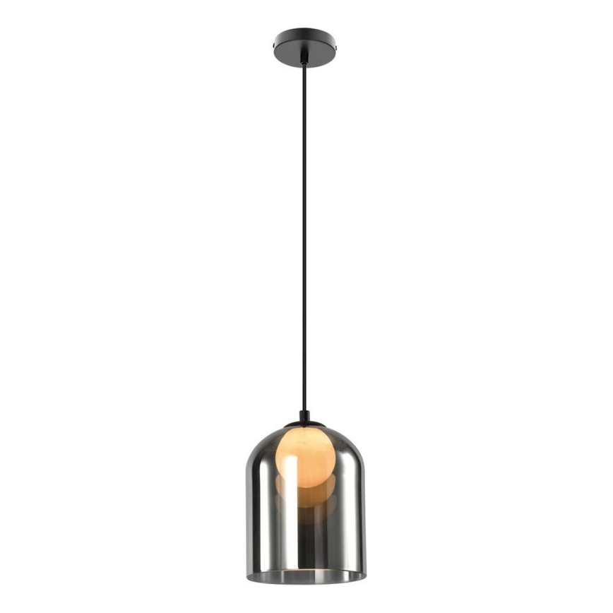 Lustre suspenso por cabo KLEA 1xG9/15W/230V preto fumado