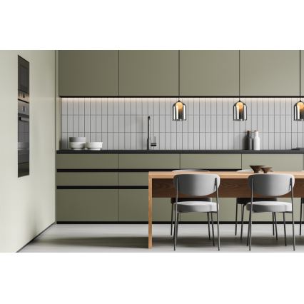 Lustre suspenso por cabo KLEA 1xG9/15W/230V preto fumado