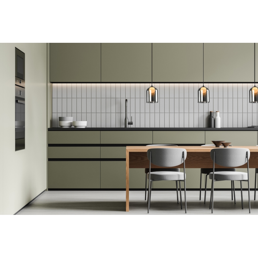 Lustre suspenso por cabo KLEA 1xG9/15W/230V preto fumado