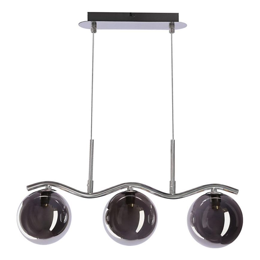 Lustre suspenso por cabo LUMOS 3xG9/20W/230V preto fumado