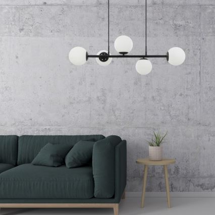 Lustre suspenso por cabo MADDIE 5xE14/5W/230V preto