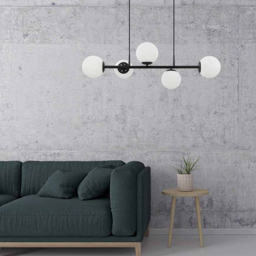 Lustre suspenso por cabo MADDIE 5xE14/5W/230V preto