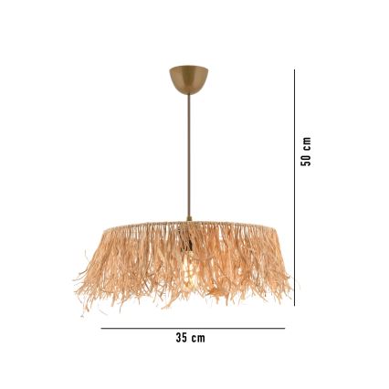Lustre suspenso por cabo MARISKA 1xE27/40W/230V, ráfia