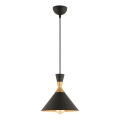 Lustre suspenso por cabo MONZA 1xE27/40W/230V Ø 25 cm preto/dourado
