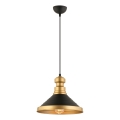 Lustre suspenso por cabo MONZA 1xE27/40W/230V Ø 30 cm preto/dourado