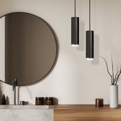 Pendente LED RGBW regulável para casa de banho TURYN 1xGU10/6,5W/230V 2700-6500K Wi-Fi IP44 preto