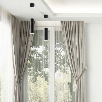 Pendente LED RGBW regulável para casa de banho TURYN 1xGU10/6,5W/230V 2700-6500K Wi-Fi IP44 preto