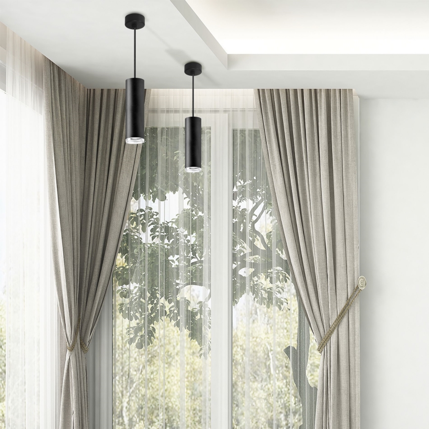 Pendente LED RGBW regulável para casa de banho TURYN 1xGU10/6,5W/230V 2700-6500K Wi-Fi IP44 preto