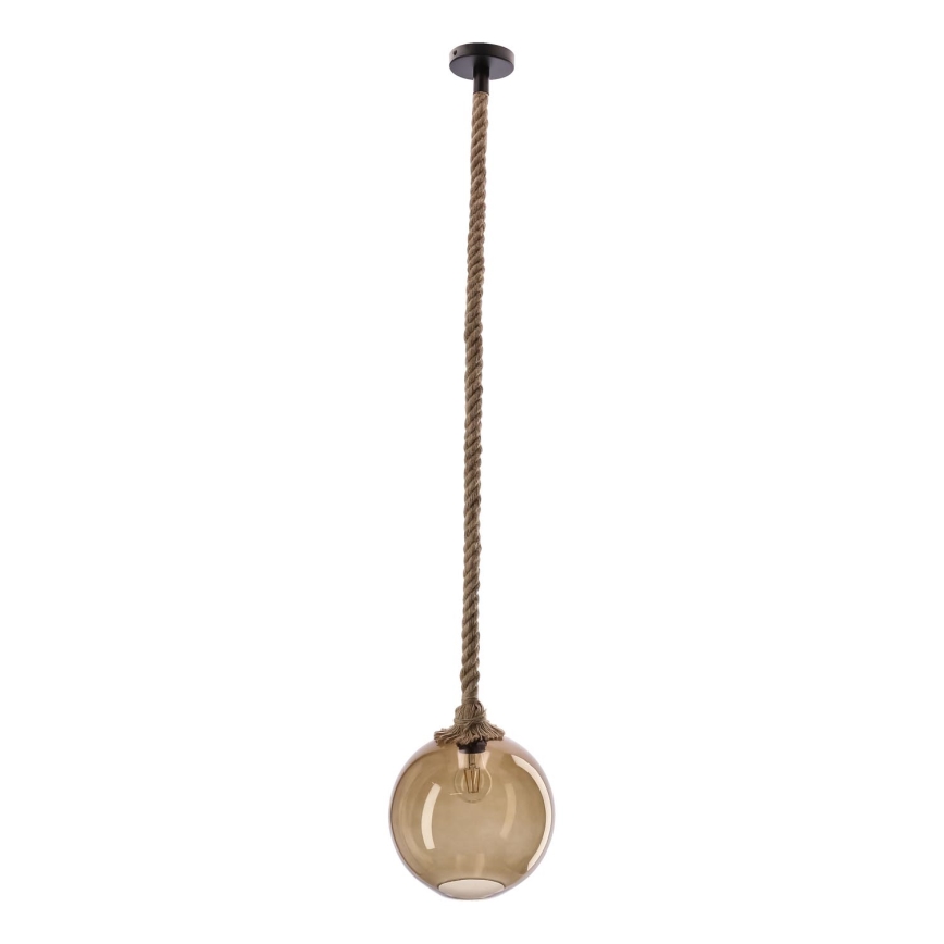 Lustre suspenso por cabo SHEDON 1xE27/40W/230V bege fumê