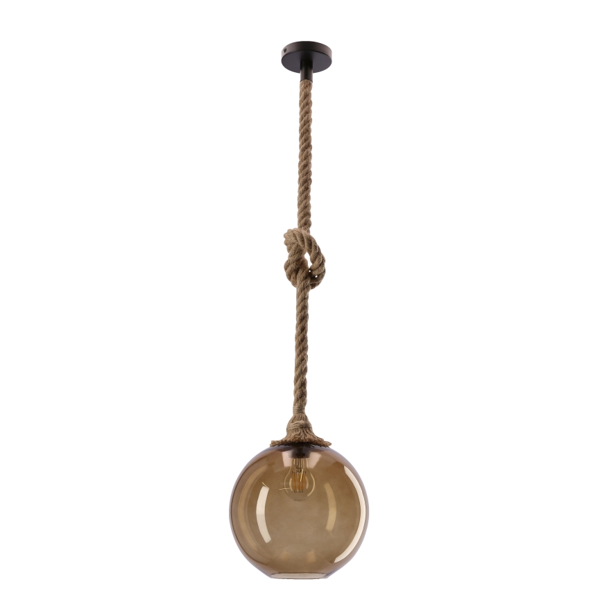 Lustre suspenso por cabo SHEDON 1xE27/40W/230V bege fumê