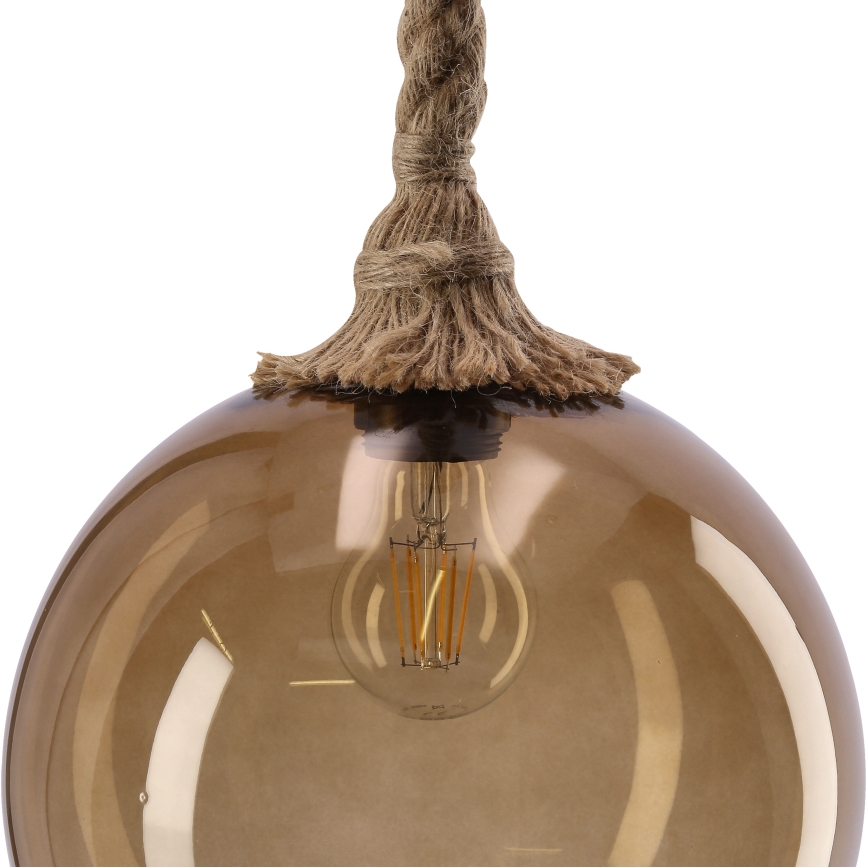 Lustre suspenso por cabo SHEDON 1xE27/40W/230V bege fumê