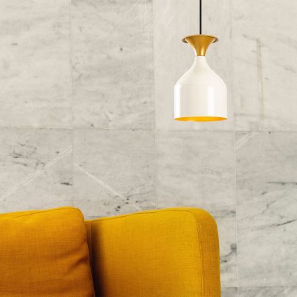 Lustre suspenso por cabo SIVANI 1xE27/40W/230V branco/cobre