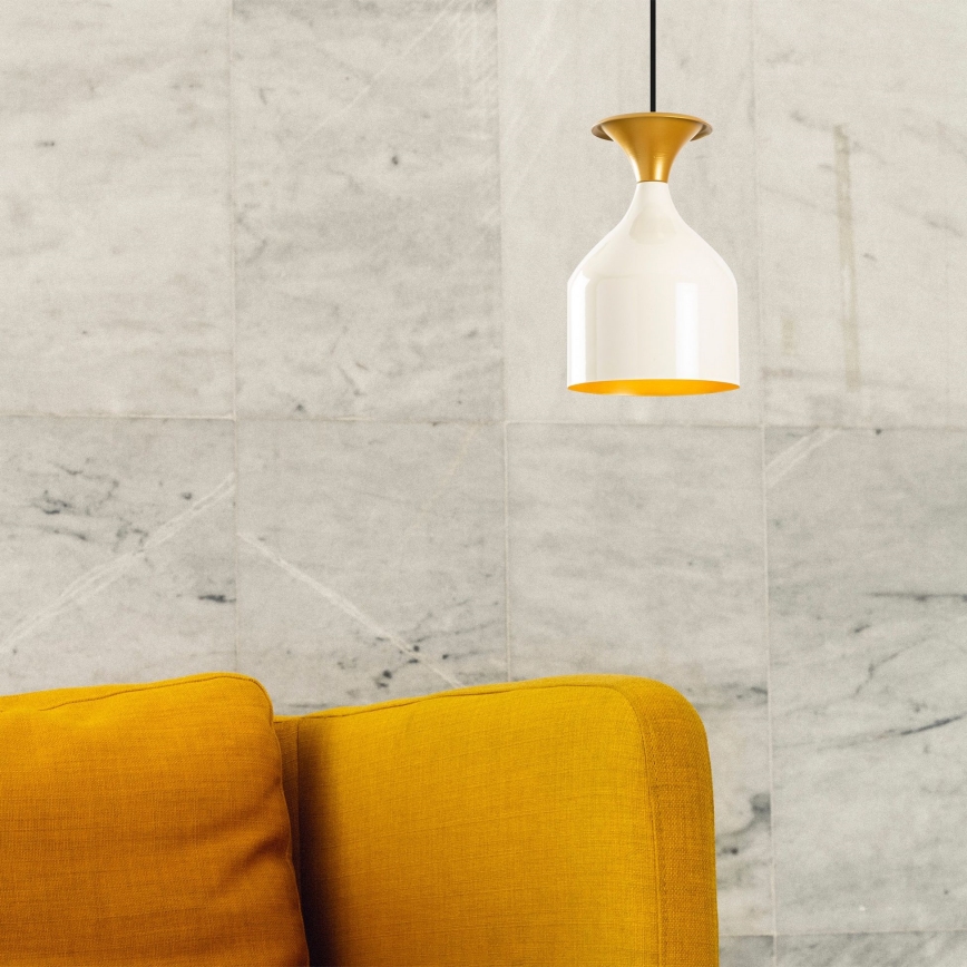 Lustre suspenso por cabo SIVANI 1xE27/40W/230V branco/cobre
