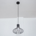 Lustre suspenso por cabo SOLANO 1xE27/15W/230V preto/cromado brilhante