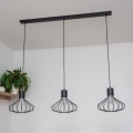Lustre suspenso por cabo SOLANO 3xE27/15W/230V preto/cromado brilhante