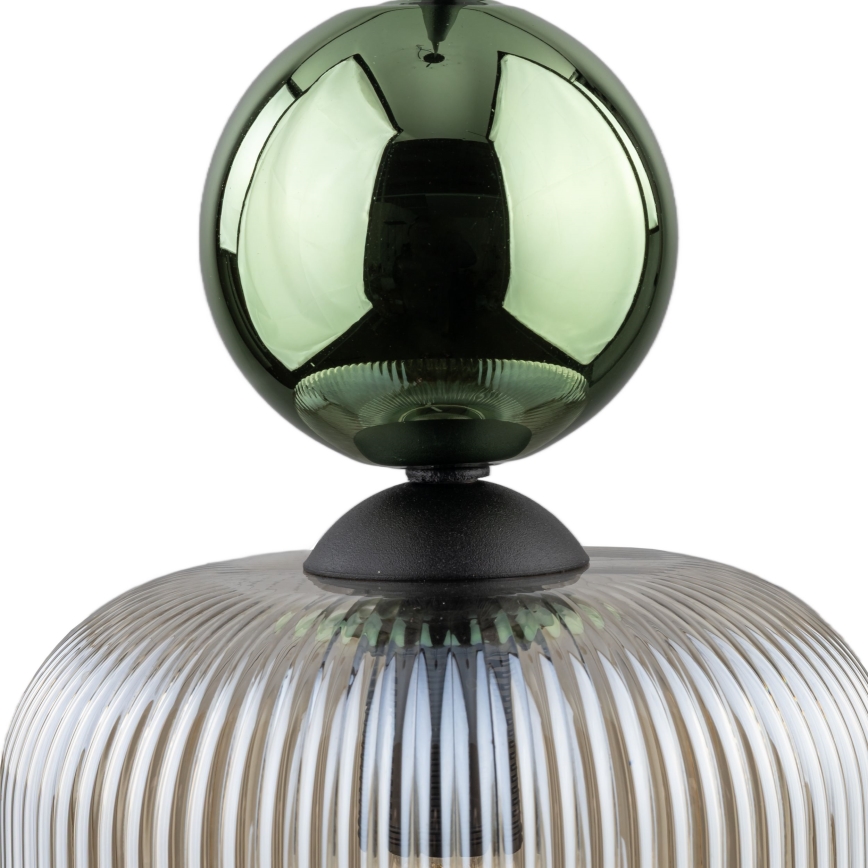 Lustre suspenso por cabo SOPHIA 1xE14/10W/230V preto/verde/bege fumê