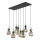 Lustre suspenso por cabo SOPHIA 8xE14/10W/230V preto/verde/bege fumê
