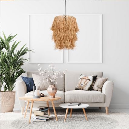 Lustre suspenso por cabo TASSEL 1xE27/40W/230V, em ráfia