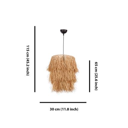 Lustre suspenso por cabo TASSEL 1xE27/40W/230V, em ráfia