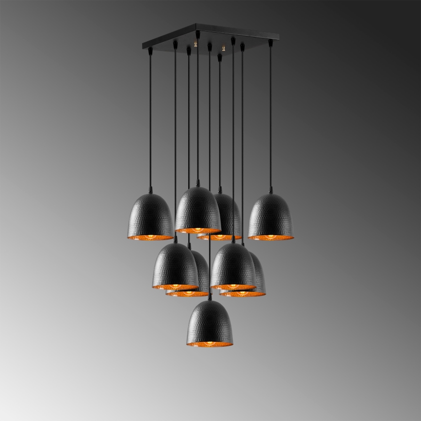 Lustre suspenso por cabo TATTOO 9xE27/40W/230V preto