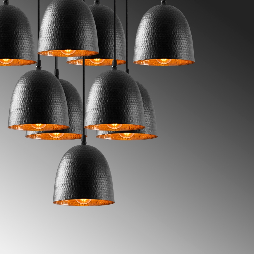 Lustre suspenso por cabo TATTOO 9xE27/40W/230V preto