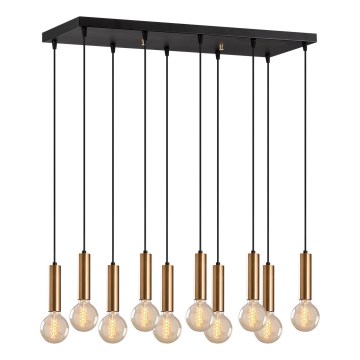 Lustre suspenso por cabo TEMPO 10xE27/40W/230V dourado