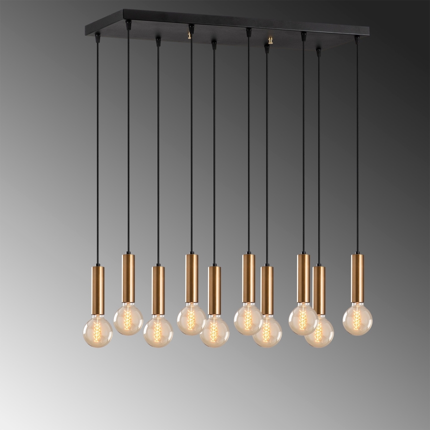 Lustre suspenso por cabo TEMPO 10xE27/40W/230V dourado