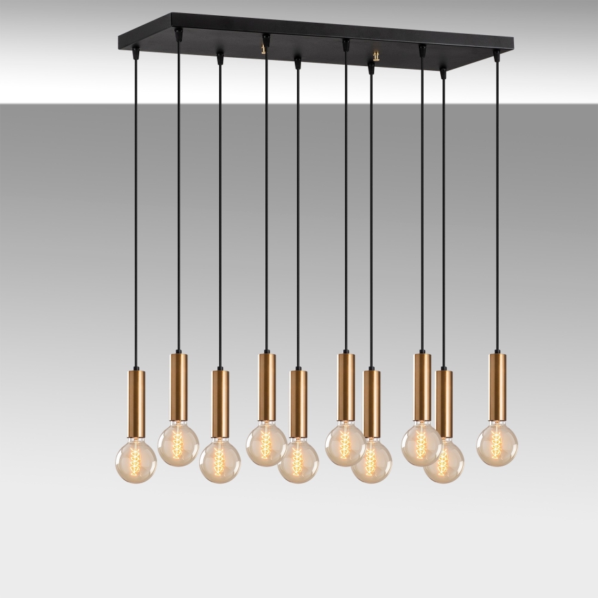Lustre suspenso por cabo TEMPO 10xE27/40W/230V dourado