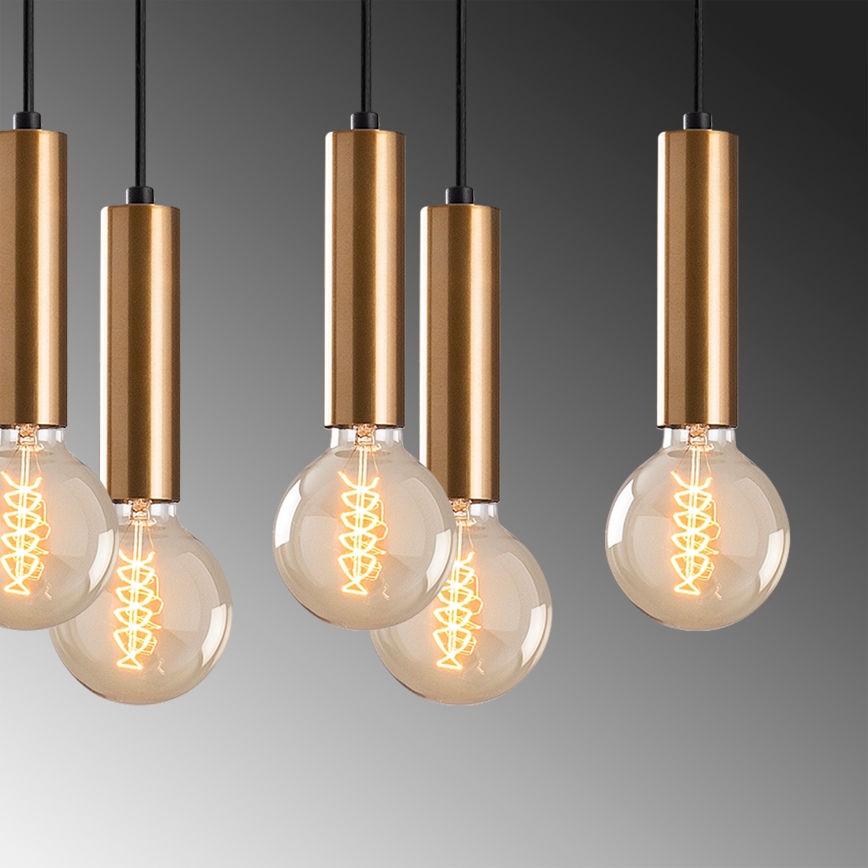 Lustre suspenso por cabo TEMPO 10xE27/40W/230V dourado