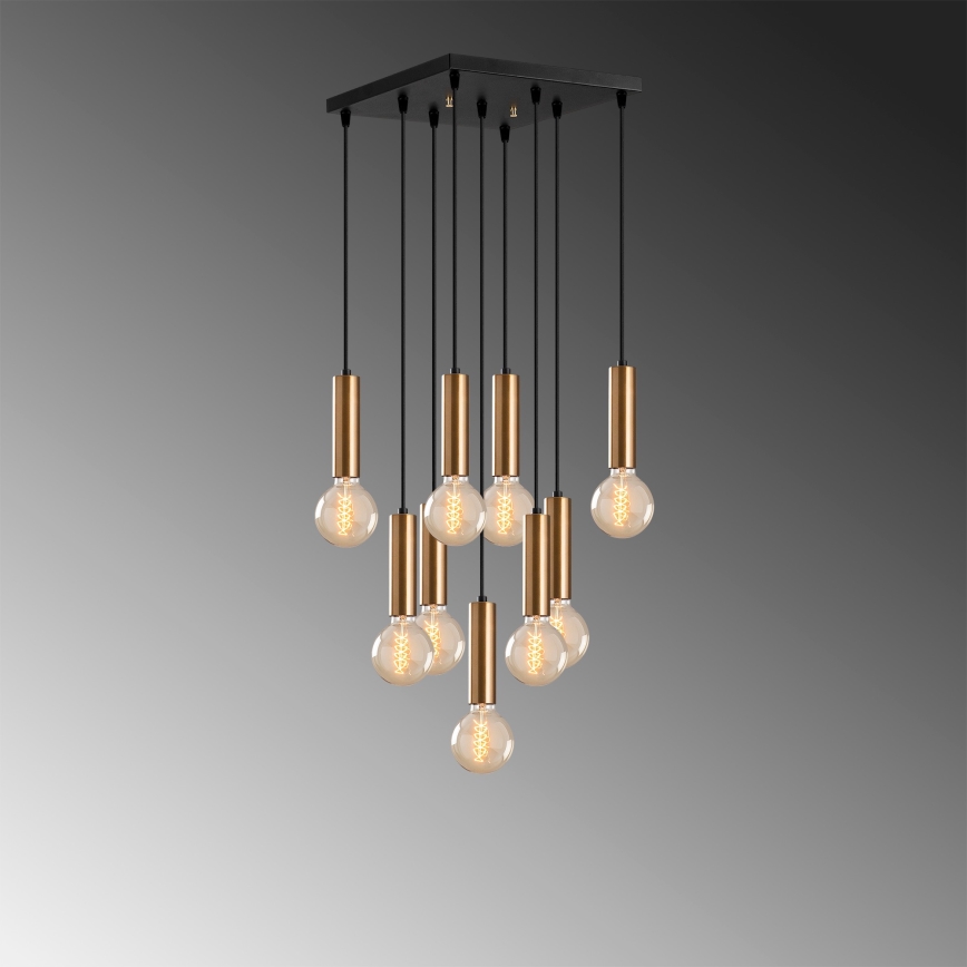Lustre suspenso por cabo TEMPO 9xE27/40W/230V dourado
