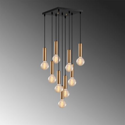 Lustre suspenso por cabo TEMPO 9xE27/40W/230V dourado
